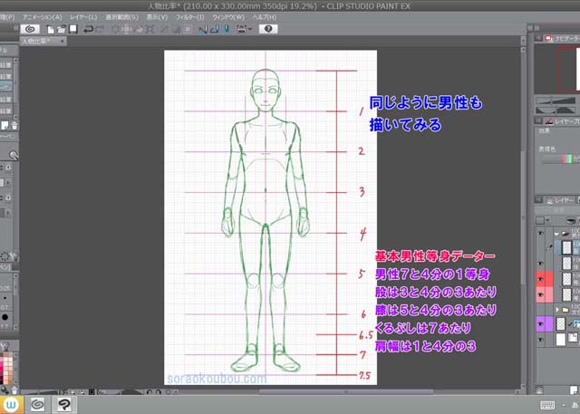キャラクターの等身表をつくる