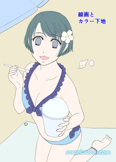 イラストカラー彩色テクニック線画と下地