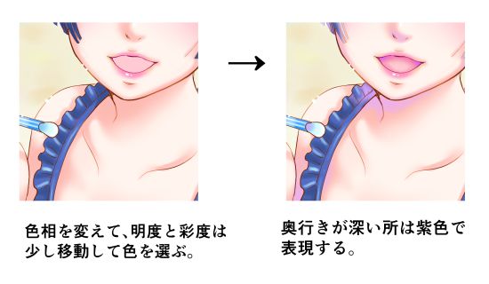 イラストカラー彩色テクニック奥ゆき影